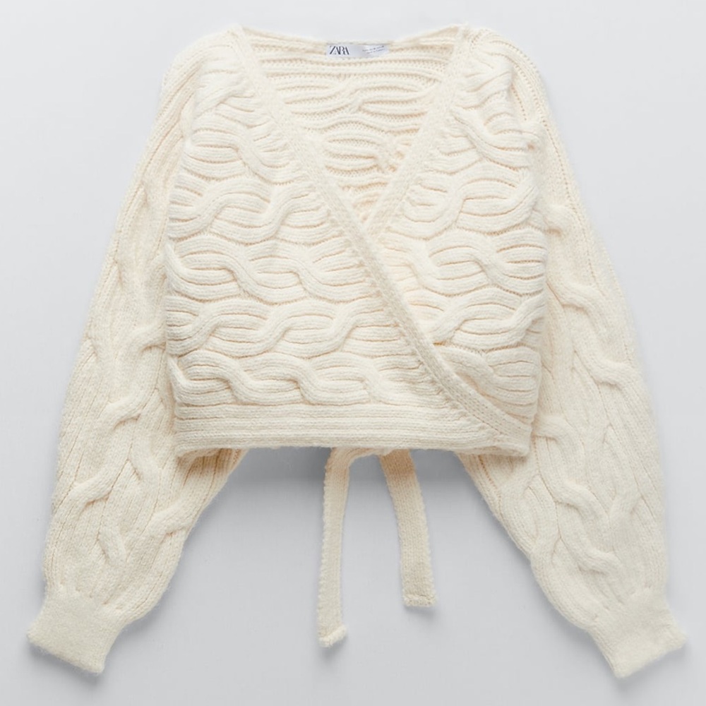 ZARA CABLE-KNIT JACKET - Picture 12 of 15